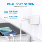 LCGENS USB C Wall Charger Block 20W, Dual Port PD Power Delivery Fast Type C - Image 4