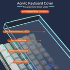 Redragon K556 Desing Wish Keyboard Cover, Water Resistant Half-Covered Acrylic - Image 5
