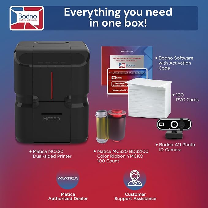 Bodno Matica MC320 Direct-to-Card Dual Sided ID Card Printer & Complete - Image 2