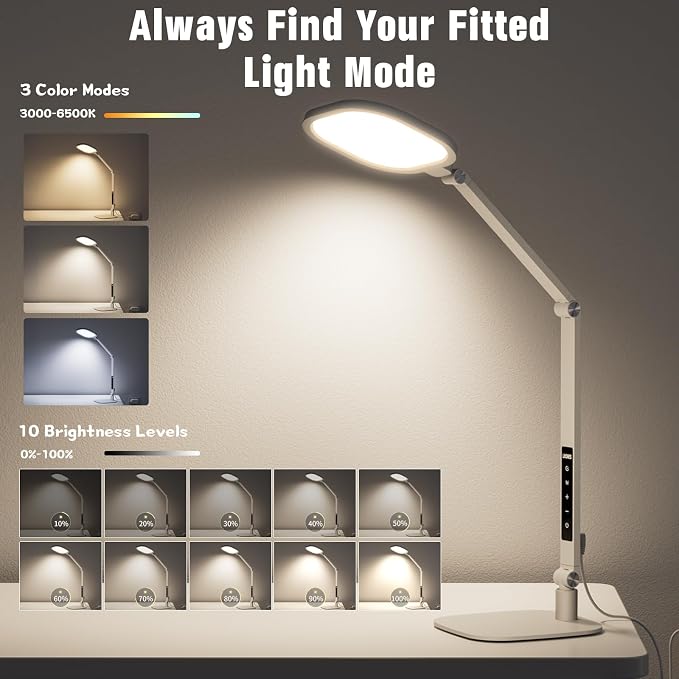 LED Desk Lamp for Home Office, 15W Desk Light - Image 4