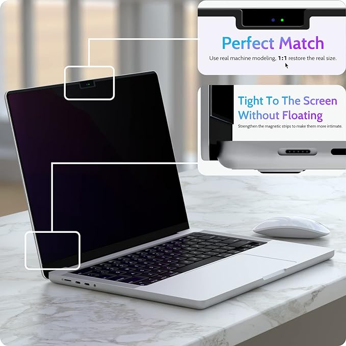 Magnetic Privacy Screen for MacBook Pro 16 Inch, 16inch Removable Matte Anti - Image 6