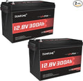 2 Packs 12V 300Ah Lithium LiFePO4 Battery, 200A BMS 3840WH Rechargeable Lithium by Dumfume