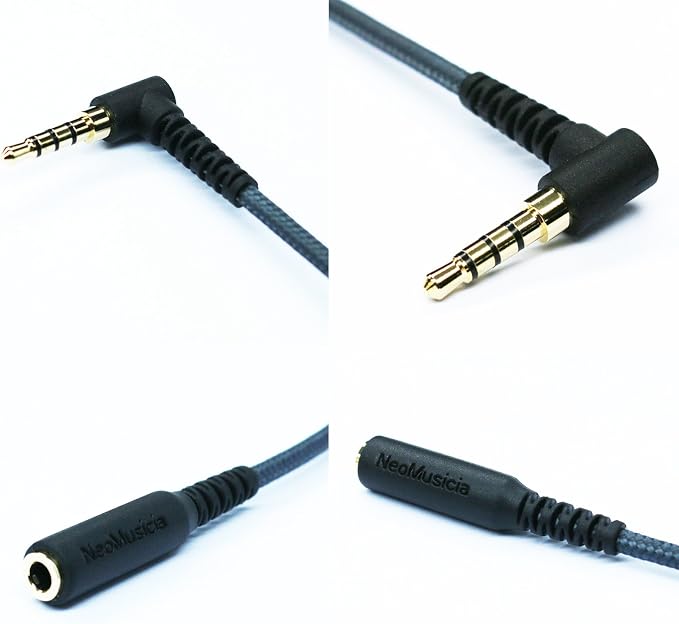 50cm Right Angle 4 Pole 3.5mm 1/8 inch Male to 4 Pole 3.5mm 1/8 inch Female - Image 3