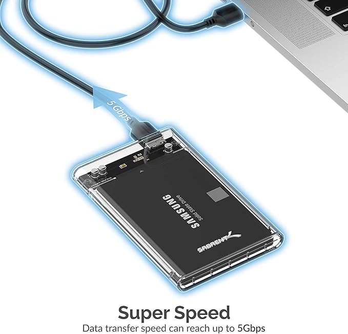 SABRENT 2.5 Inch SATA to USB 3.0 Tool Free Clear External Hard Drive Enclosure - Image 5