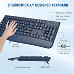 Wireless Keyboard and Mouse Combo, EDJO 2.4G Full-Sized Ergonomic Computer - Image 4