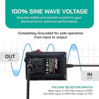 LiteFuze 300 Watt Step Up/Step Down Travel Voltage Converter, 220/110v to - Image 6