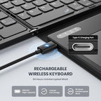 Foldable Bluetooth Keyboard, Portable Full Size Folding Keyboard - Image 5