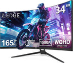Z-Edge 34" Curved Gaming Monitor, WQHD 1440P 165Hz 144Hz PC Monitor, MPRT 1ms by ZZ-EDGE