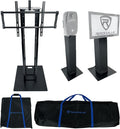 Rockville RTP33-TV Black Totem DJ Speaker/Lighting Stand, Detachable TV Mount by Rockville