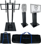 Rockville RTP33-TV Black Totem DJ Speaker/Lighting Stand, Detachable TV Mount by Rockville