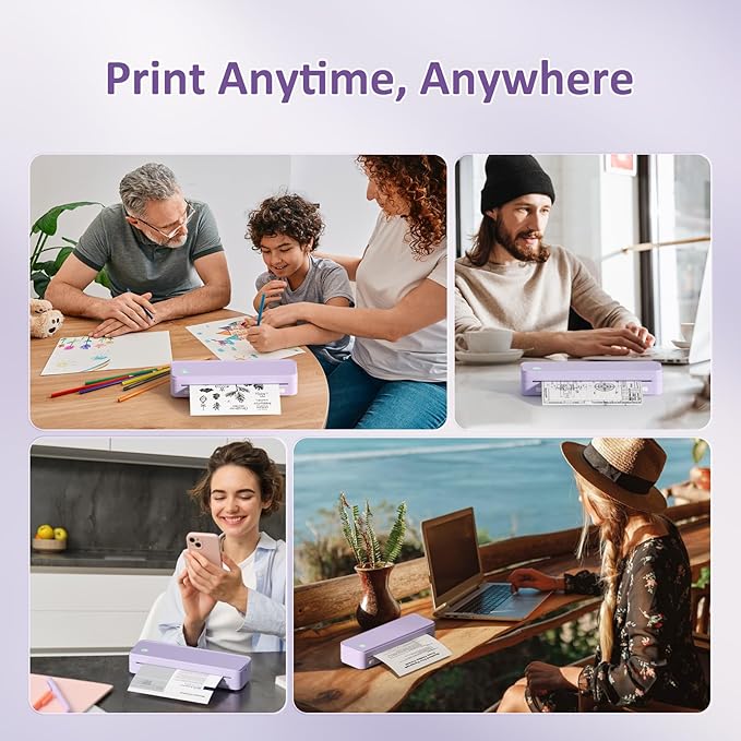 Inkless Portable Printer for Travel, Wireless Thermal Printer Supports 8.5 x 11 - Image 7