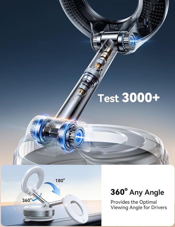 JOYROOM Vacuum Magnetic Car Phone Holder, Strongest Suction Cup 360° Adjustable - Image 5
