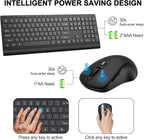 Wireless Keyboard and Mouse Combo, Full Size Quiet Key Computer Keyboard and - Image 3