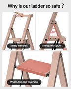 Taranta 3 Step Ladder, Lightweight Aluminum Step Stool - Image 3