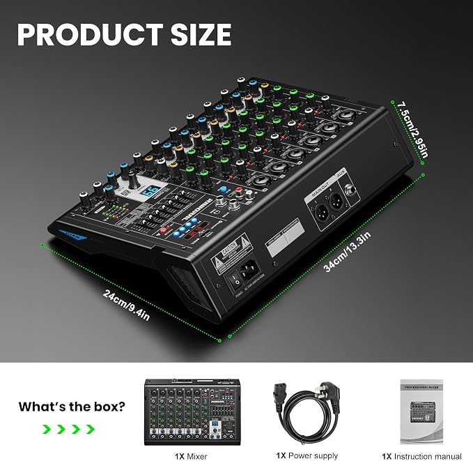 8 Channel Audio Interface DJ Mixing Sound Board 16 DSP Digital Effects - Image 7