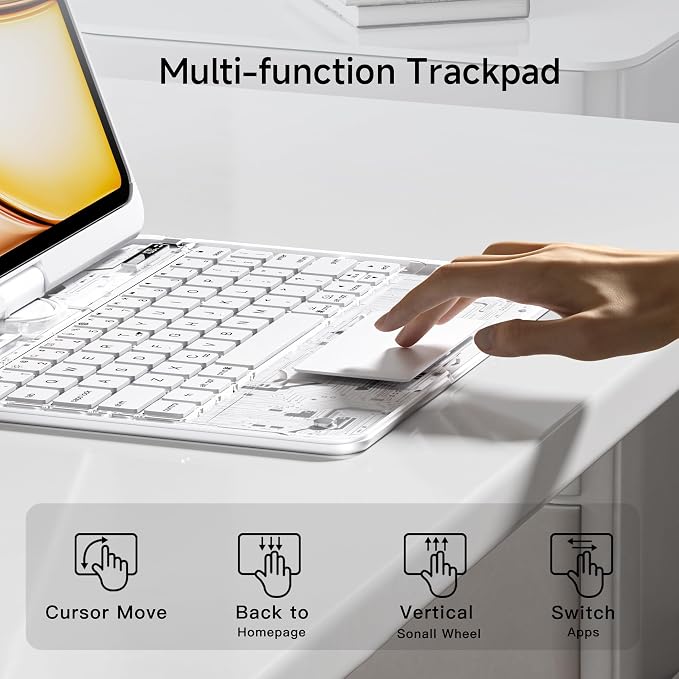 iPad Keyboard Case for 2024 M4 iPad Pro 13 inch, Magic Wireless Keyboard - Image 4