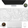 Desk Mat, Topographic Contour Large Gaming Mouse Pad by Eflxamz