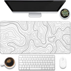 Desk Mat, Topographic Contour Large Gaming Mouse Pad by Eflxamz