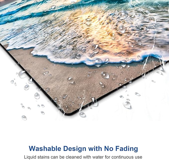 Mouse Pad, Beach Mouse Mat, Square Waterproof Non-Slip Rubber Base Computer - Image 5