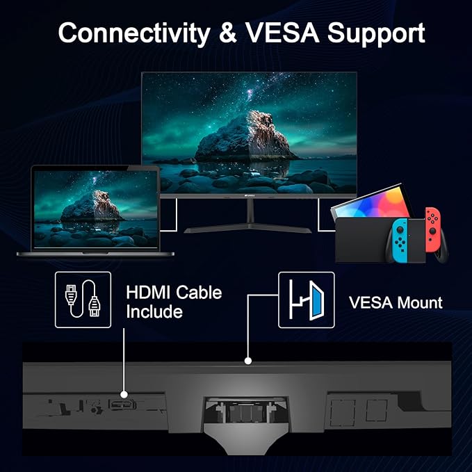 SANSUI 24 inch Monitor, IPS Display FHD Computer Monitor, 100Hz Monitor VESA - Image 6