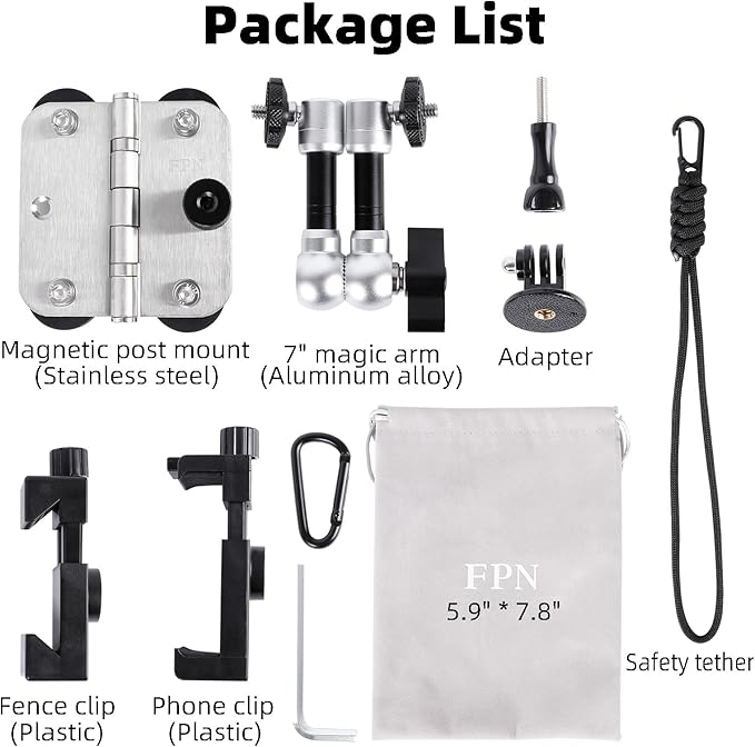 Magnetic Phone Fence Post Mount + Fence Clip Kit - Image 7