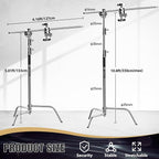 LOMTAP C Stand Light Stand Stainless Metal Photography Kit - Image 3
