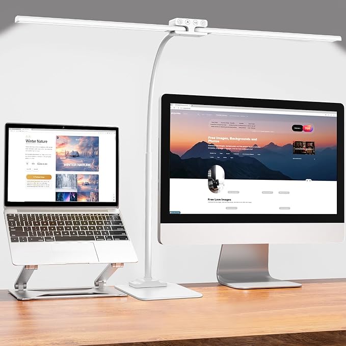 EppieBasic Led Desk Lamp, 24W 31.5IN Architect Double Head Desk Lamps by EppieBasic