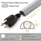 12ft Cord Cover Floor for Extension Cords, Self-Adhesive Floor Cable Cover to - Image 2