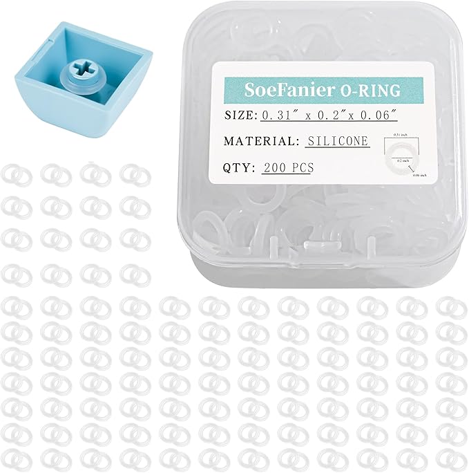 200Pcs Clear O-Ring Switch Dampeners Keycap by SoeFanier