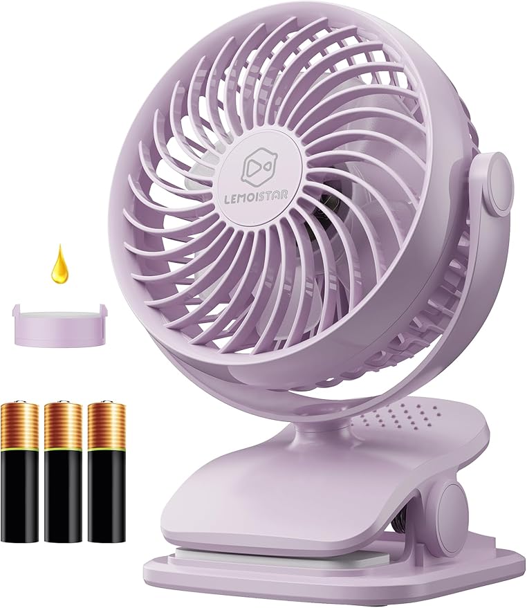 Shinebella AA Battery Powered Clip on Fan by Shinebella