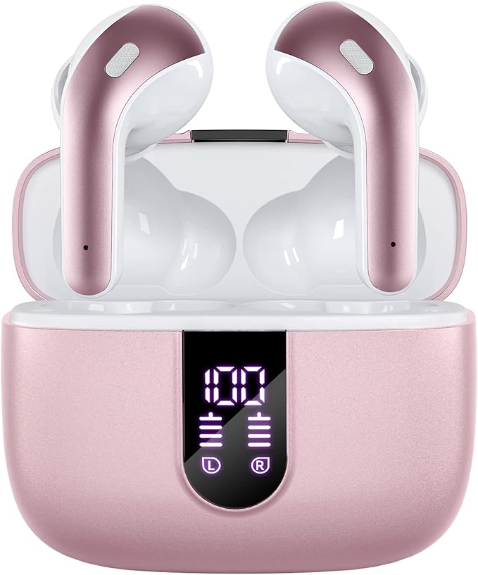 TAGRY Bluetooth Headphones True Wireless Earbuds 60H Playback LED Power Display by TAGRY