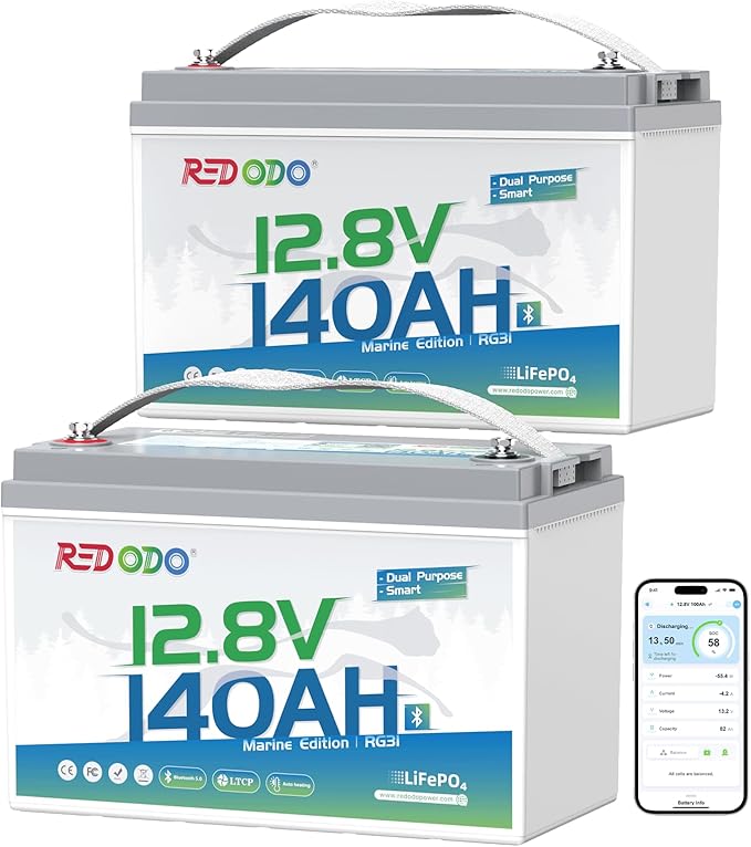 Redodo 12V 140Ah Dual Purpose Lithium Marine Battery, 1000CCA Group 31 by PrimeDayRedodoSaveup55