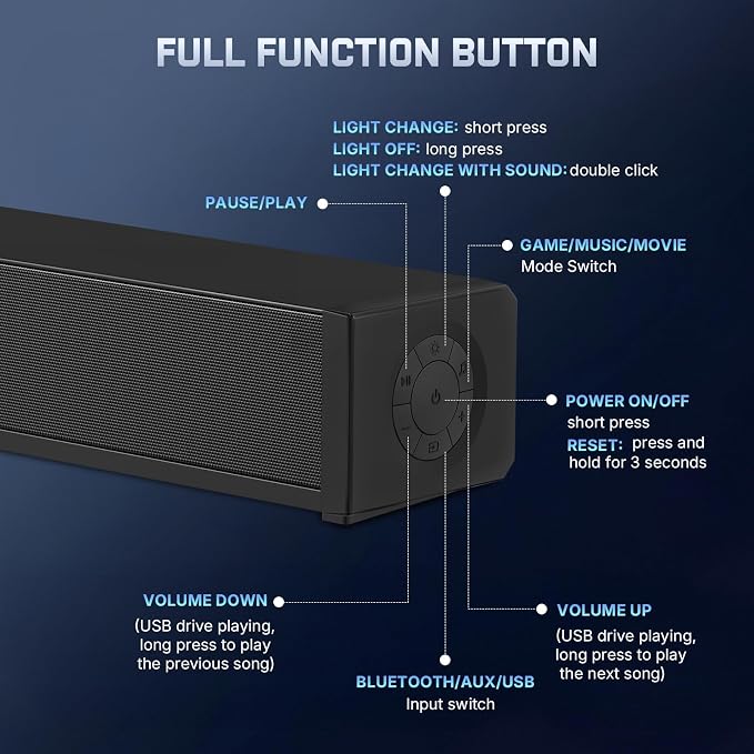 Wohome 2.1 Computer Speakers for Desktop PC, DC Powered Laptop Gaming Speakers - Image 6