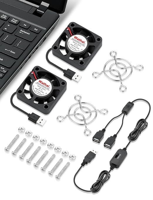 2Pack Wathai 40mm x 10mm Mini USB Fan - Image 6