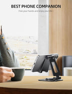 Nulaxy 360 Rotating Cell Phone Stand, Fully Adjustable Foldable Desktop Phone - Image 7