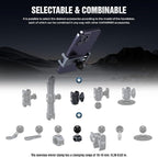 Anti-Theft Motorcycle Phone Mount, Aluminum Dual Socket Arm and U-Bolt Base - Image 7