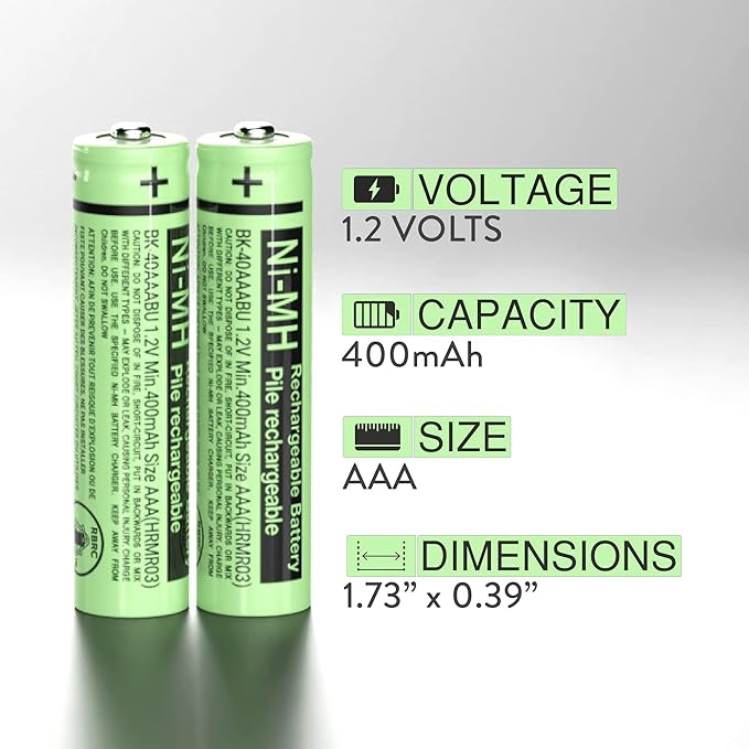 RocketBus 2 BK-40AAABU Replacement 1.2V 400mAh Battery Packs - Image 2