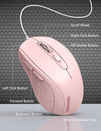 TECKNET USB Wired Mouse, 3600DPI Corded Computer Mouse - Image 2