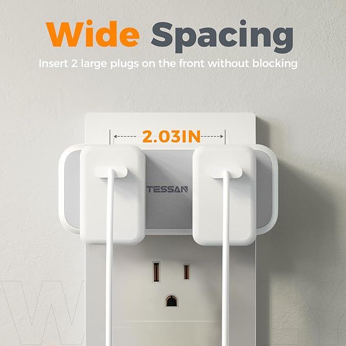 Surge Protector Outlet Extender, TESSAN Multi Plug Splitter - Image 5