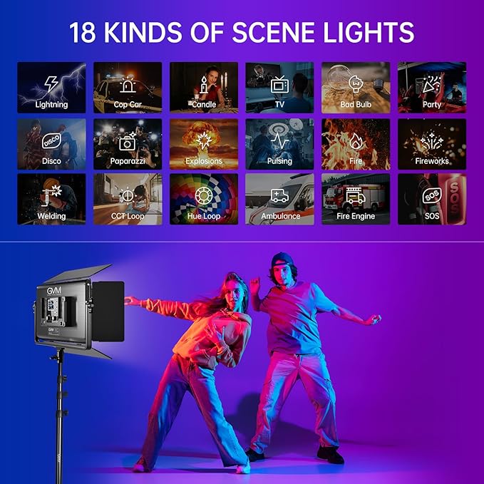 GVM 1500D RGB Video Light, 75W Photography Light - Image 3