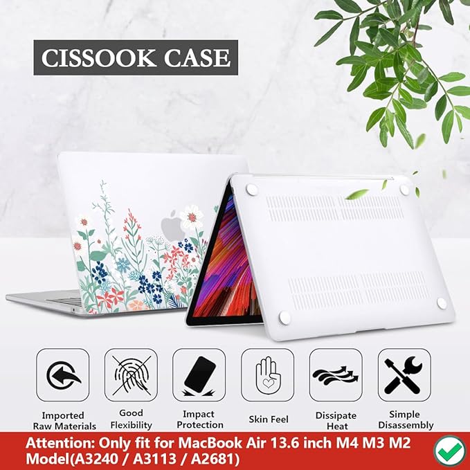 CISSOOK for MacBook Air 13.6 Inch Case 2022 2023 2024 2025 Release Model A2681 - Image 6