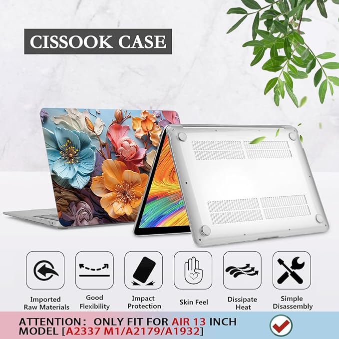 CISSOOK Compatible with MacBook Air 13 inch Case 2021 2020-2018 Release M1 - Image 6