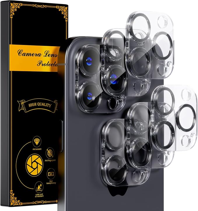 beuxece for 6 Pack iPhone 16 Pro/iPhone 16 Pro Max Camera Lens Protector 9H by Beuxece