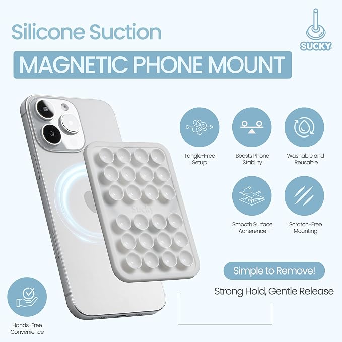SUCKY Silicone Suction Phone Case Adhesive Mount - Image 3