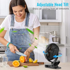 BESKAR Portable Clip on Fan Rechargeable, 4 Speeds Small Battery Operated Fan - Image 7