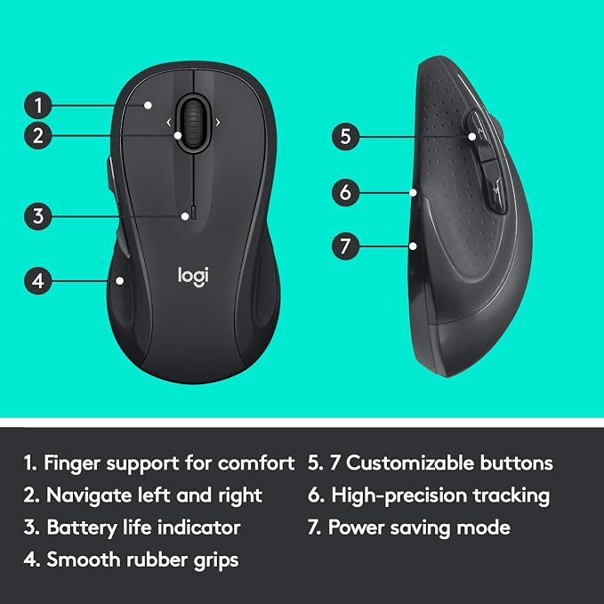 Logitech M510 Wireless Mouse, Mouse - Image 5