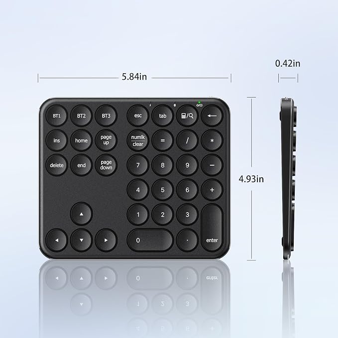 iClever Bluetooth Number Pad, Portable Wireless Number Pad, Aluminum - Image 7
