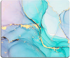 Mouse Pad, Cyan Blue Marble Mouse Pad, Washable Square Cloth Mousepad by Armanza