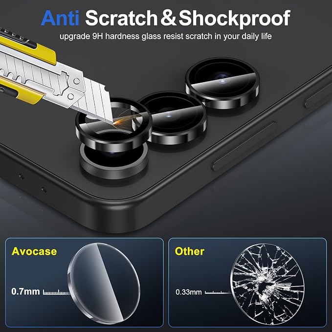 for Samsung Galaxy S24 FE Camera Lens Protector, Individual Metal Ring Tempered - Image 3