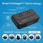 Ceptics - 6 in 1 Travel Adapter and Voltage Converter, 220V to 110V Converter - Image 2